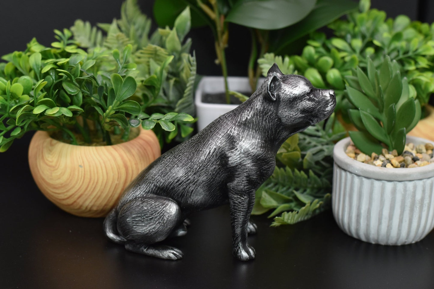 Pit Bull Sitting Statue - Furever Figures