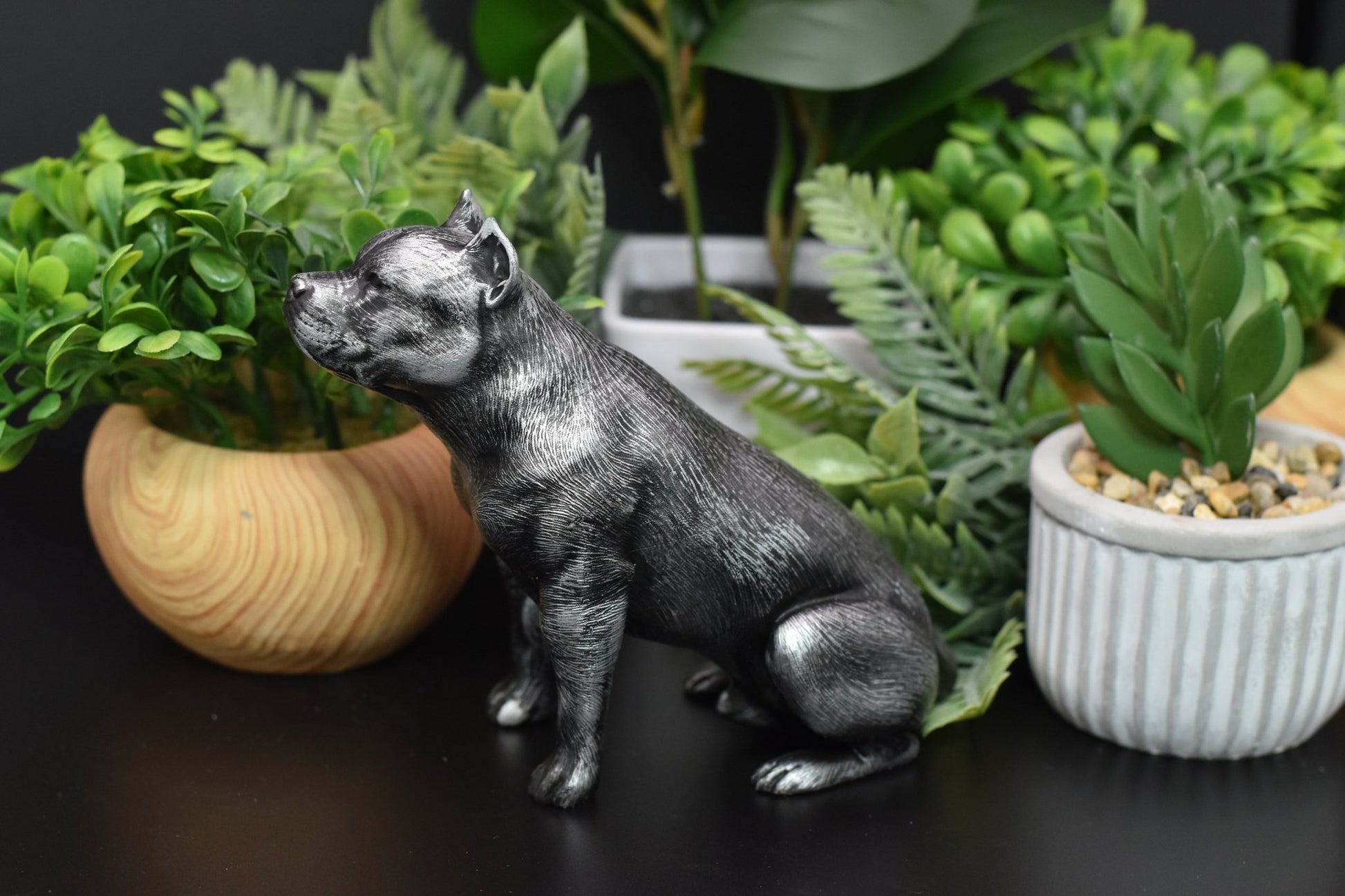 Pit Bull Sitting Statue - Furever Figures