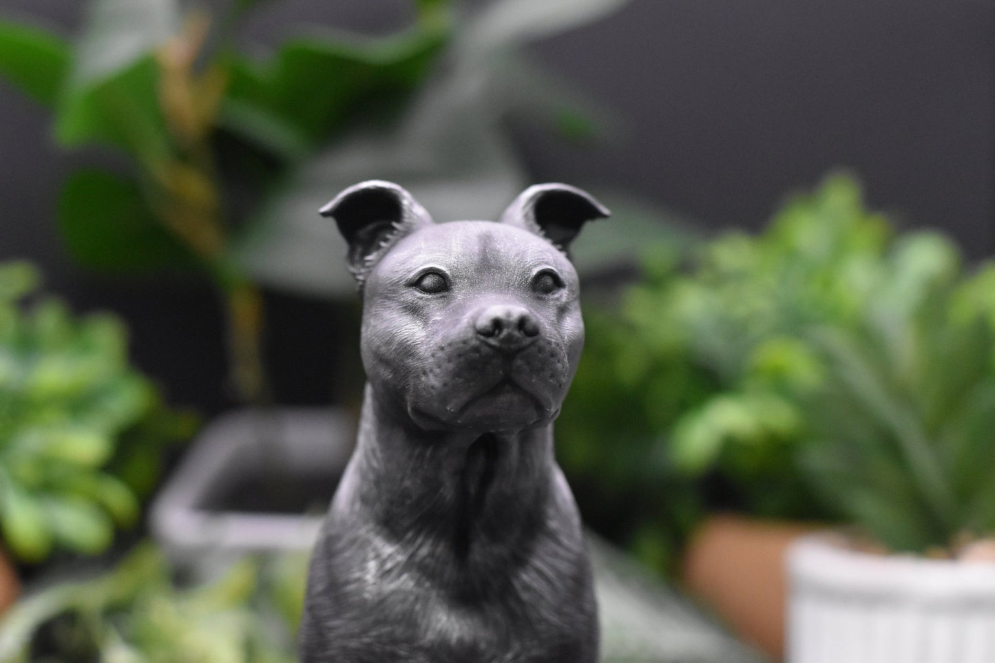 Staffordshire Bull Terrier Sitting Statue - Furever Figures