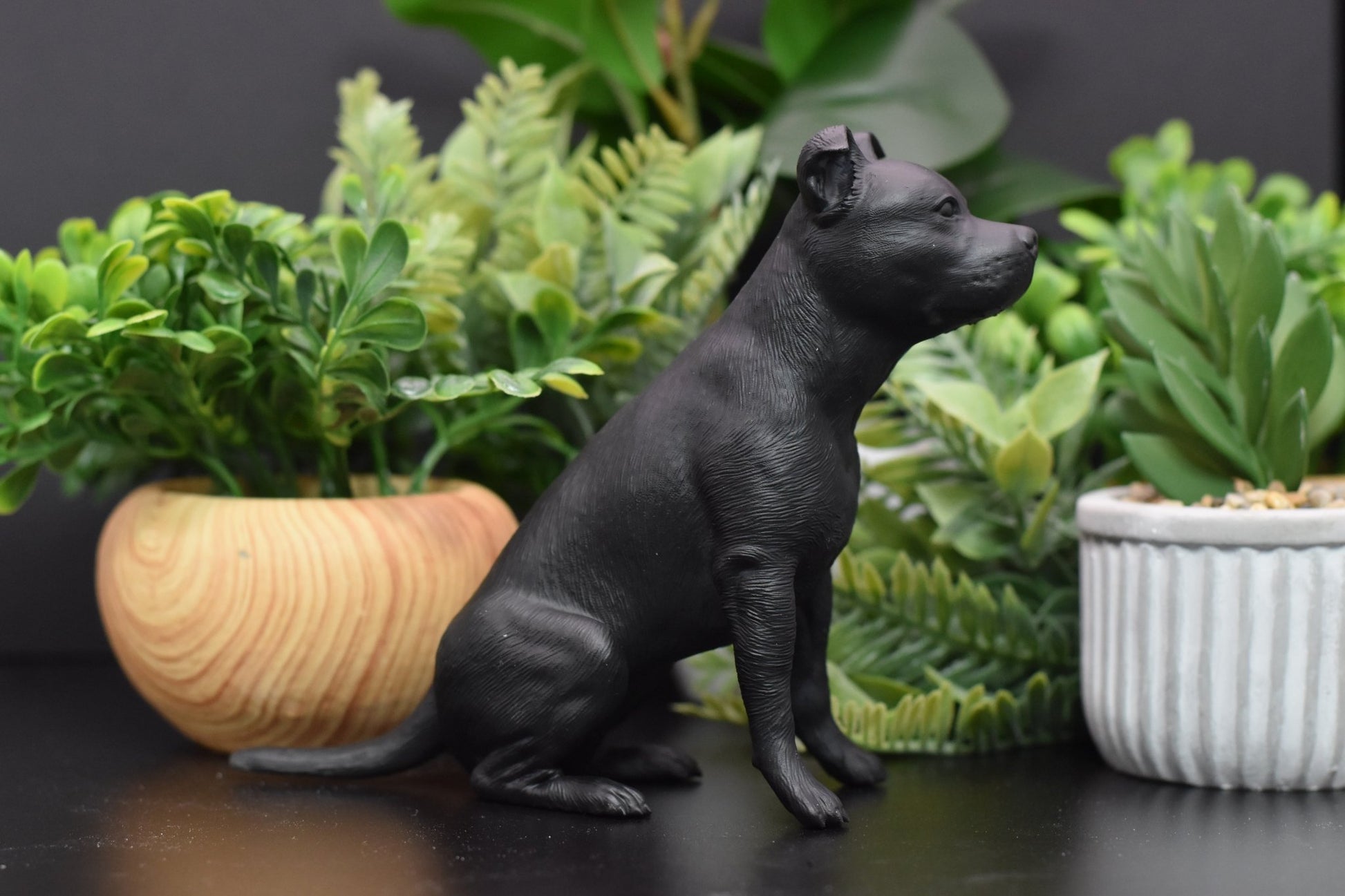 Staffordshire Bull Terrier Sitting Statue - Furever Figures