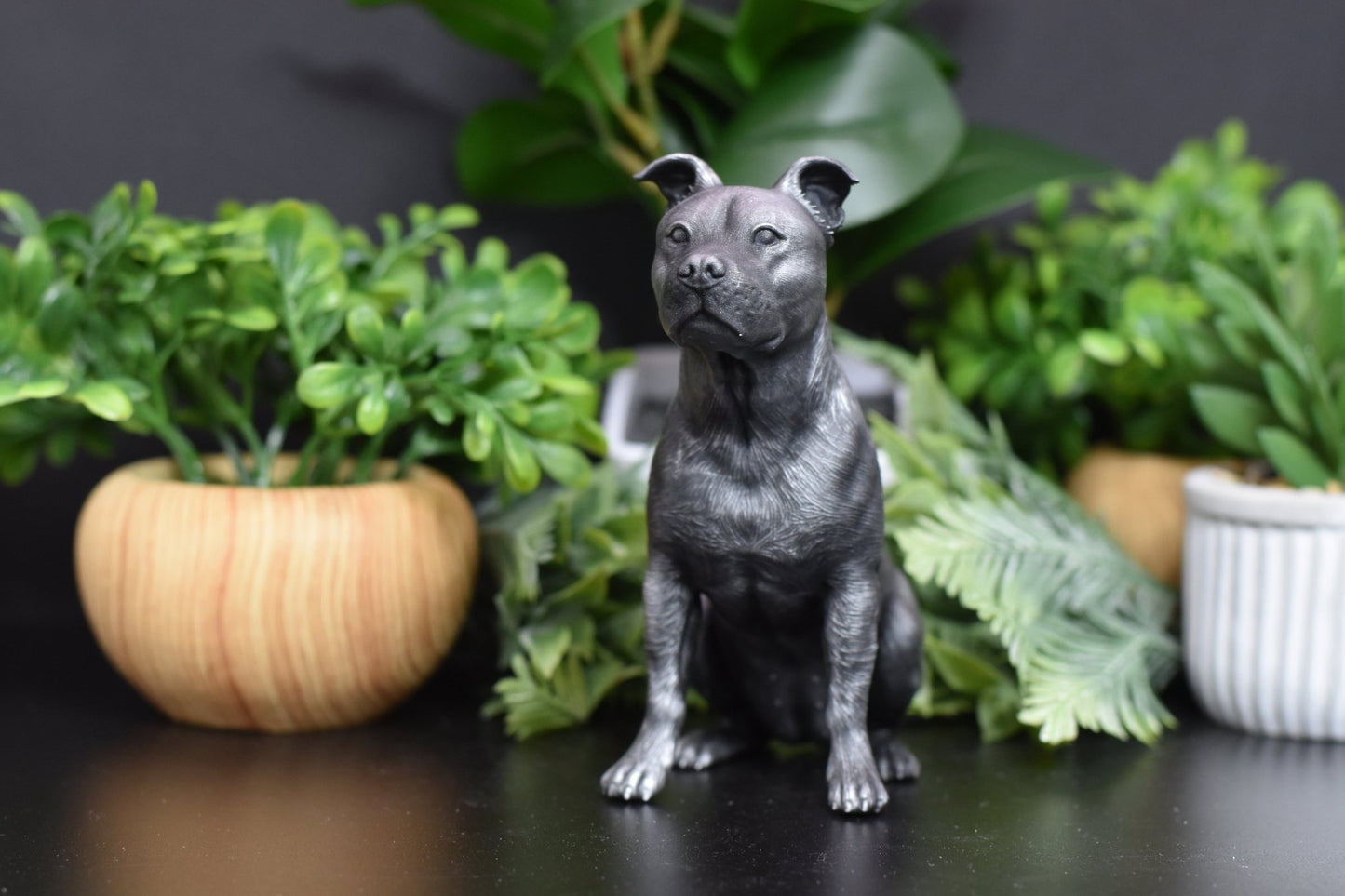 Staffordshire Bull Terrier Sitting Statue - Furever Figures