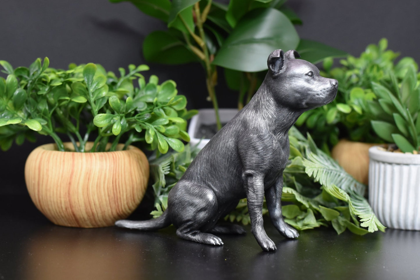 Staffordshire Bull Terrier Sitting Statue - Furever Figures