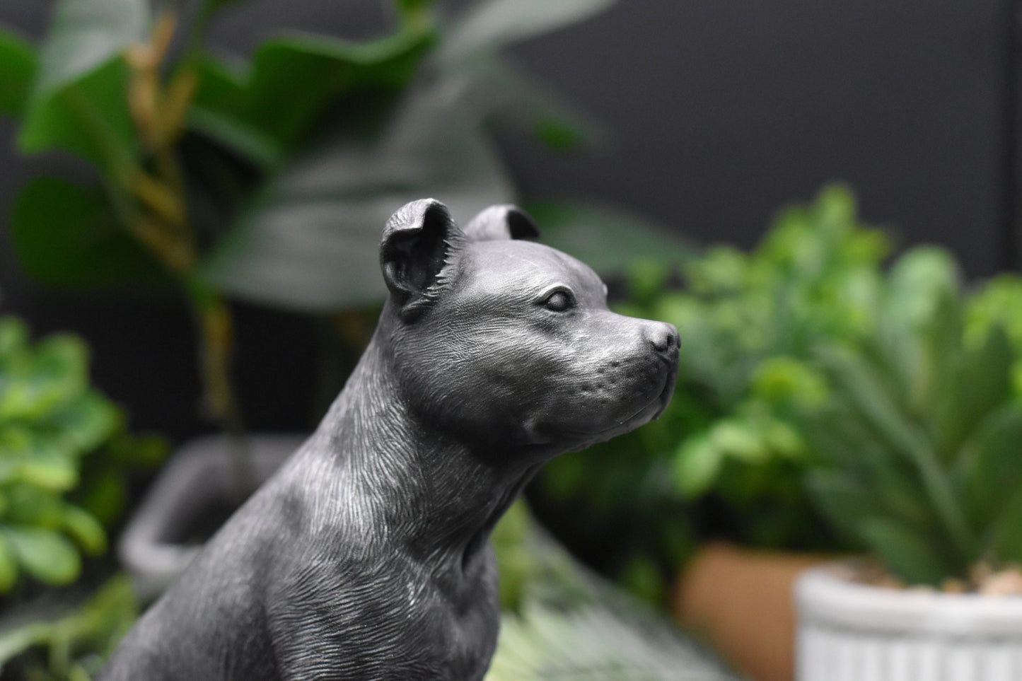 Staffordshire Bull Terrier Sitting Statue - Furever Figures