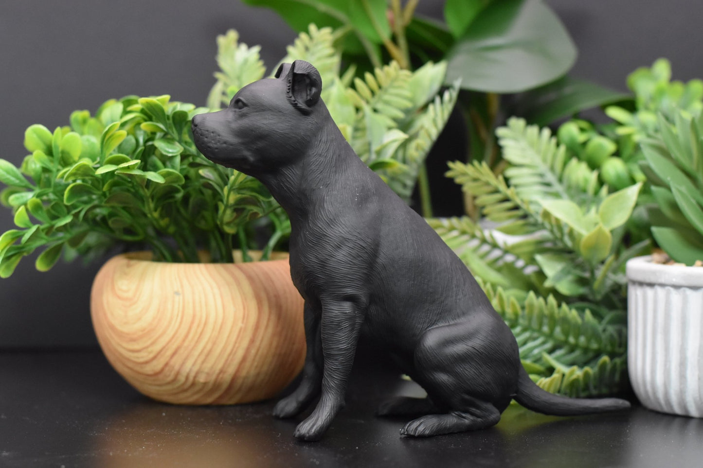 Staffordshire Bull Terrier Sitting Statue - Furever Figures